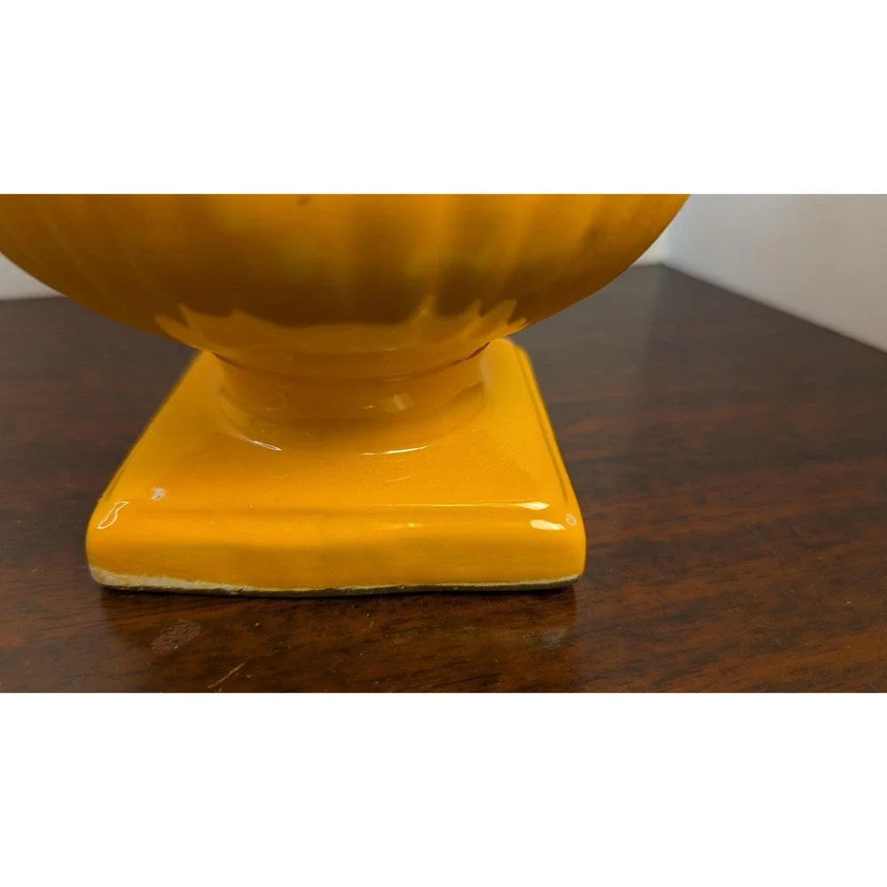 Vintage MCM Psychedelic Drip Glaze Ewer Vase Orange Retro Atomic Pottery 931 USA